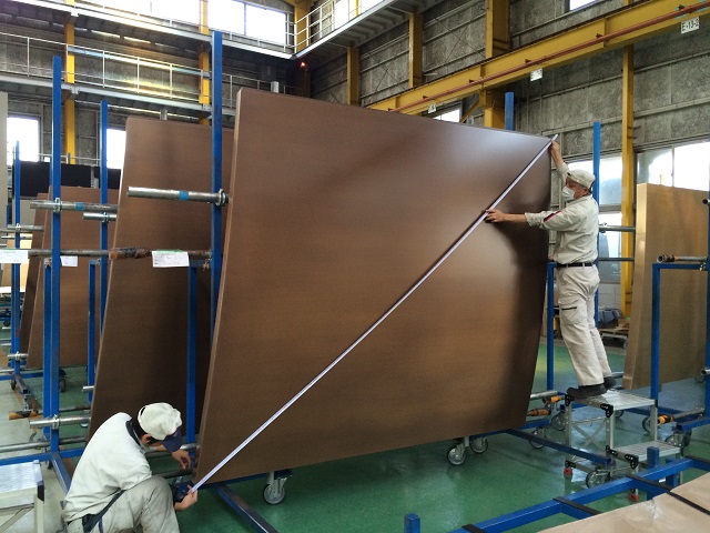 Honeycomb backed curved bronze panels 4