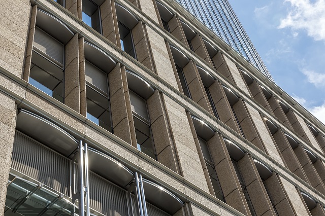 Stainless steel border and soffits with elegant curves