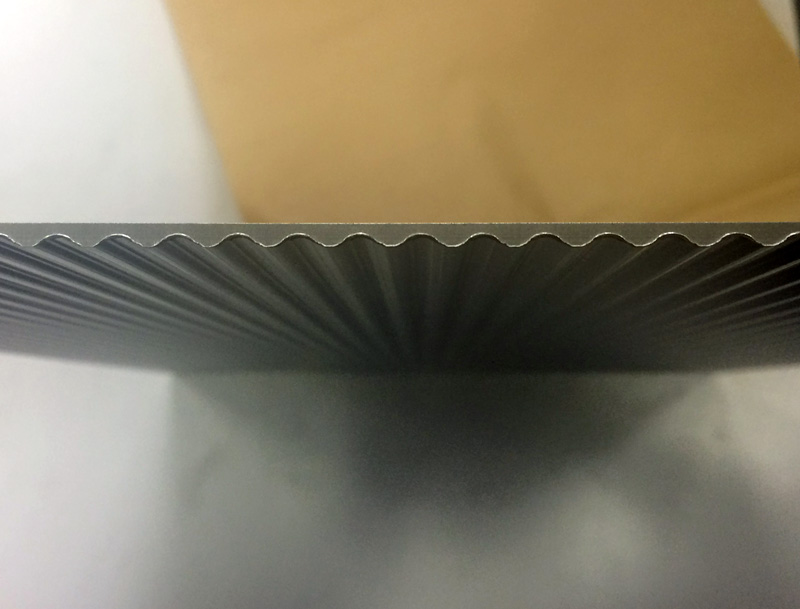 Cross Section of a Bespoke Fluted Stainless Steel Panel