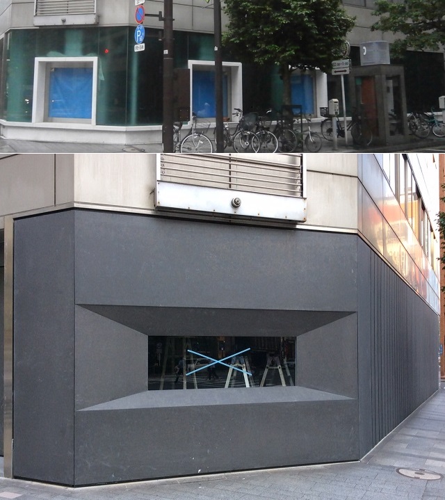 The facade before and after the renovation