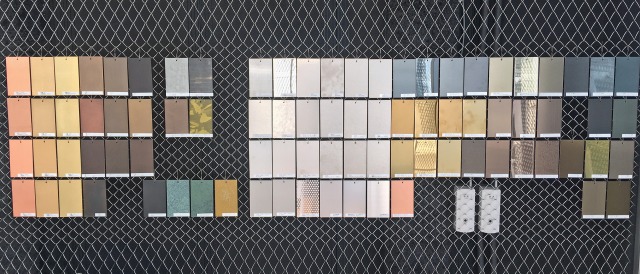 Kikukawa’s samples are on display using the mesh openings.