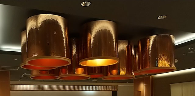 The bronze Tsuchime (hammertone) patterned lampshade