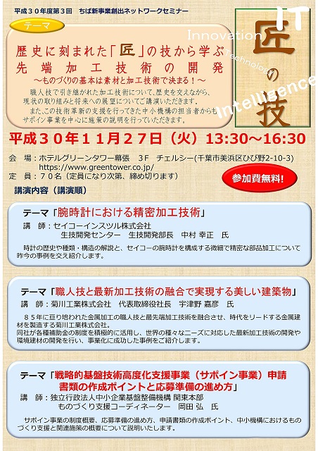 20181127 ちば新事業創出ネットワークセミナー案内