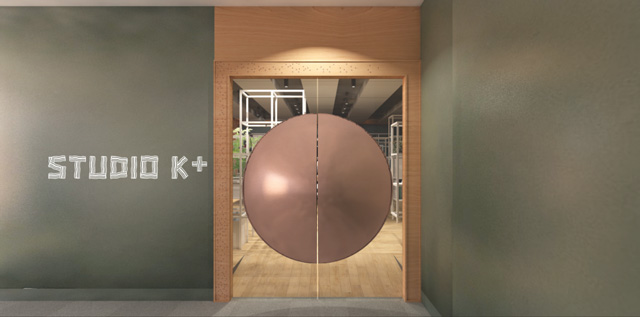 「Studio K+」入口の意匠図